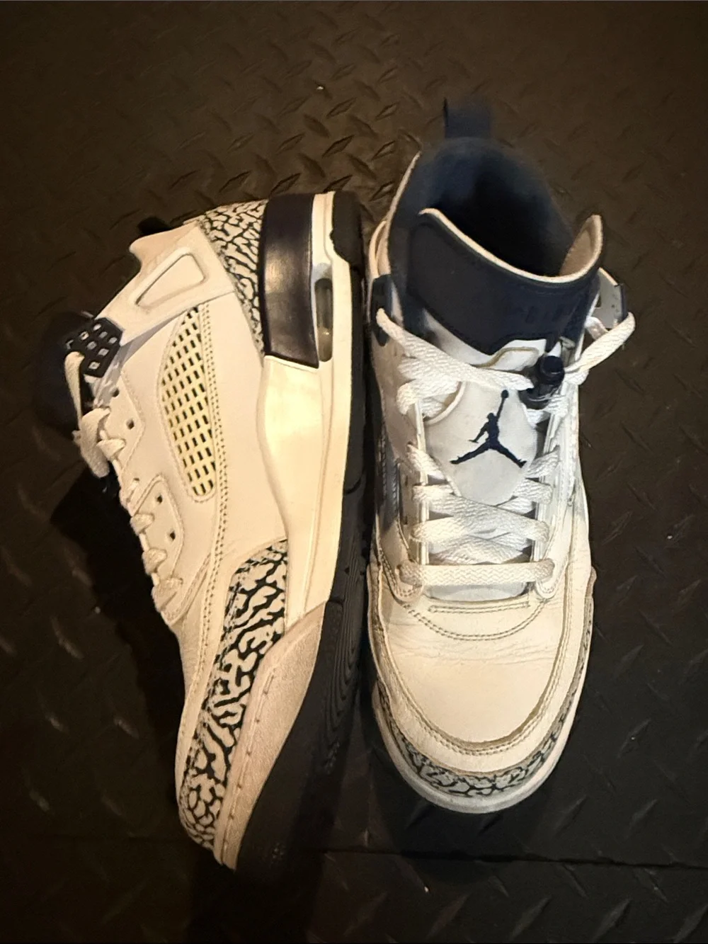 Jordan Retro 3 White Navy with Elephant Print